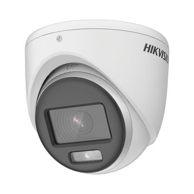 HIKVISION Turret TURBOHD 2 Megapixel (1080p) / Imagen a color 24/7 / Lente 2.8 mm / METAL / Luz Blanca 20 mts / Exterior IP67 / TVI-AHD-CVI-CVBS / dWDR