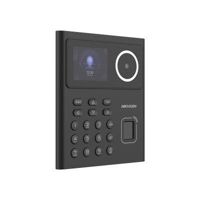 HIKVISION Terminal de Reconocimiento Facial con lector MIFARE / Stand Alone / Hasta 1.5 mts en lectura / Soporta P2P Hik-Connect / 500 Rostros / 1.000 Huellas / 1.000 Tarjetas / PIN / ISAPI-ISUP 5.0