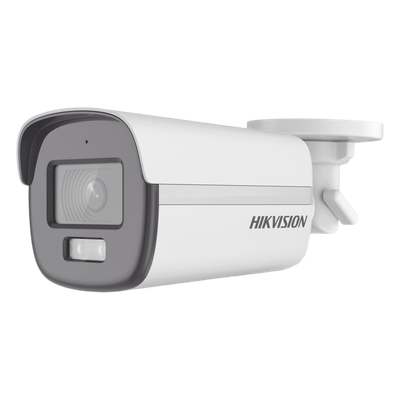 HIKVISION Bala TURBOHD 3K (5MP) / Lente 2.8mm / Micrófono Integrado / Imagen a color 24/7 / Luz Blanca 40 mts / Exterior IP67 / dWDR / 4 Tecnologías